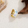Chinese Style Enamel Drip Oil Ring Vintage Cuff Ring  Hand Accessories