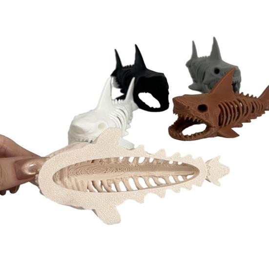 Hai-Skelett-Aquarium-Versteck, schwimmendes Betta-Versteck, 3D-gedruckte Garnelenhöhle für Garnelenbecken, Betta-Fisch-Nano-Aquarium-Dekoration