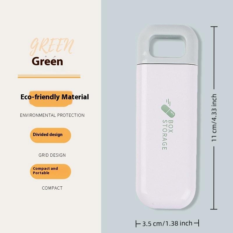 

1 Pc Portable 3-Grids Tablet Pill Box Dispenser Medicine Storage Organizer Health Care Container for Daily Use зелений
