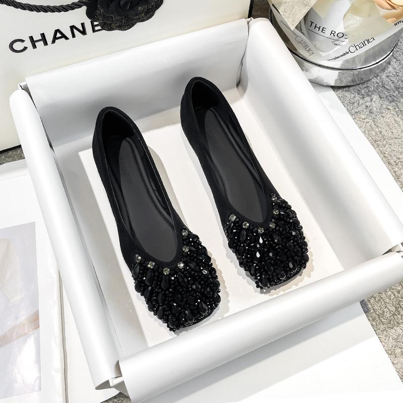 Women Flats Shoes New Fashion Women Mary Janes Crystal Shoes 2025 Luxury Female Shallow Footwear Ladies Dress Cozy Brand Shoes