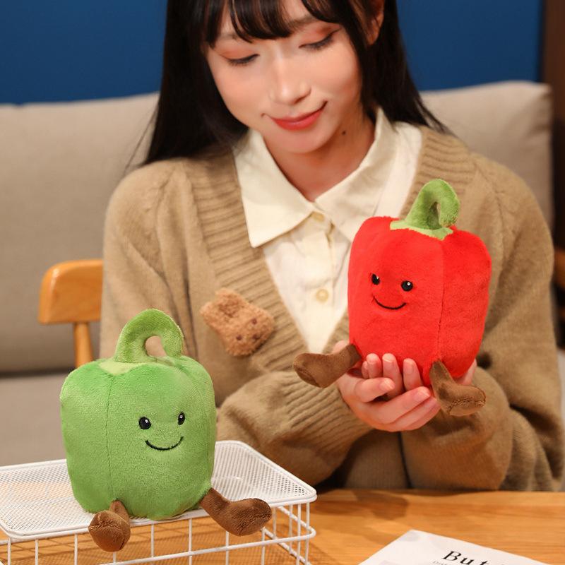 Søt søt pepperdukke plysjleke grønnsak frukt rød krydret dukke barn følge beroligende dukke