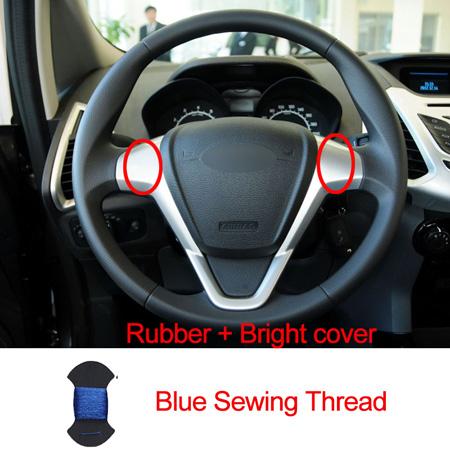 Hand Sewing Car Steering Wheel Cover For Ford Fiesta 2008-2016 2017 Ecosport 2014- 2015 2016 2017 Braid on the Steering wheel