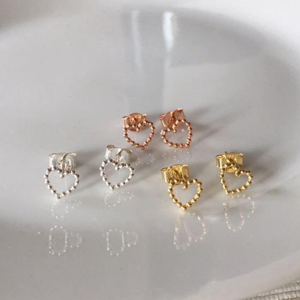 (Silver925) Ball Heart Earring