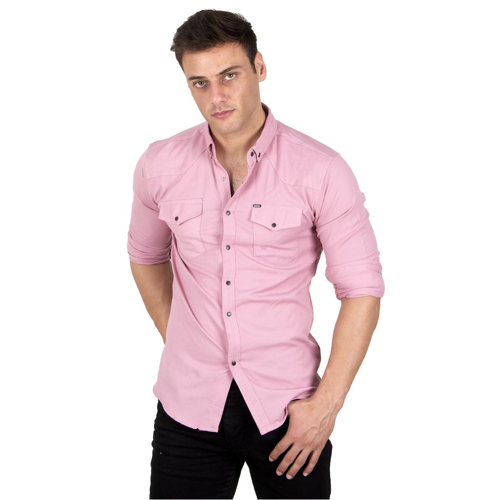 DeepSEA Herren-Jeanshemd mit Druckknopftasche und doppelter Klappe 2300410