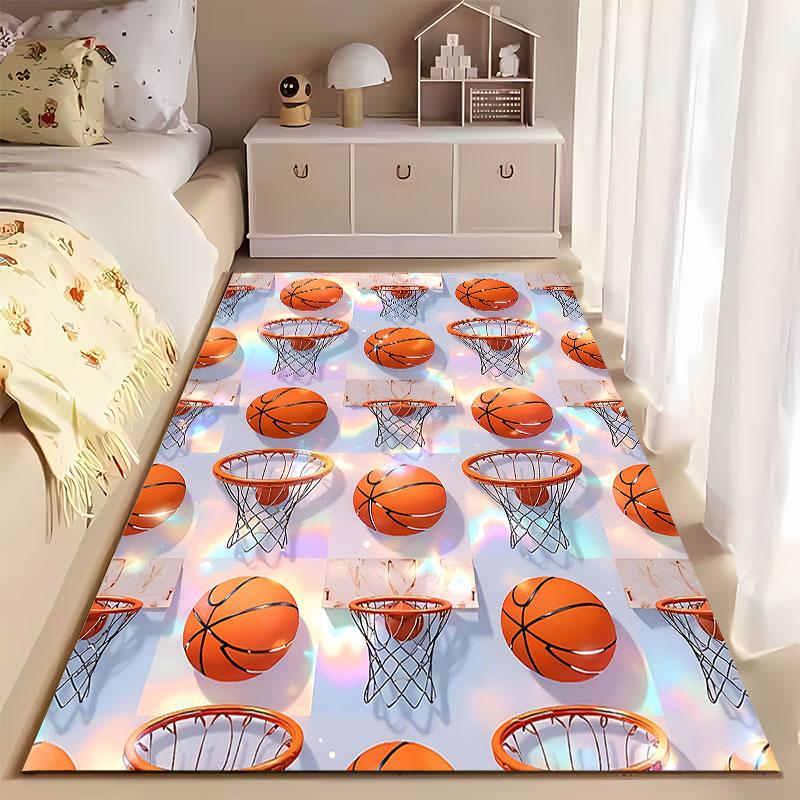 Basketball Hoop Pattern Carpet Suitable As a Non-slip Mat for the Living Room or Bedroom Sofa