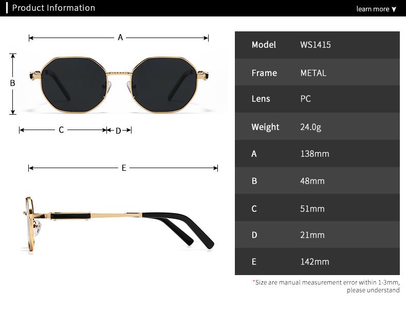 Trendy Sunglasses for Men Women Cross Border Export Polygonal Frame European American Street Style Instagram Influencer