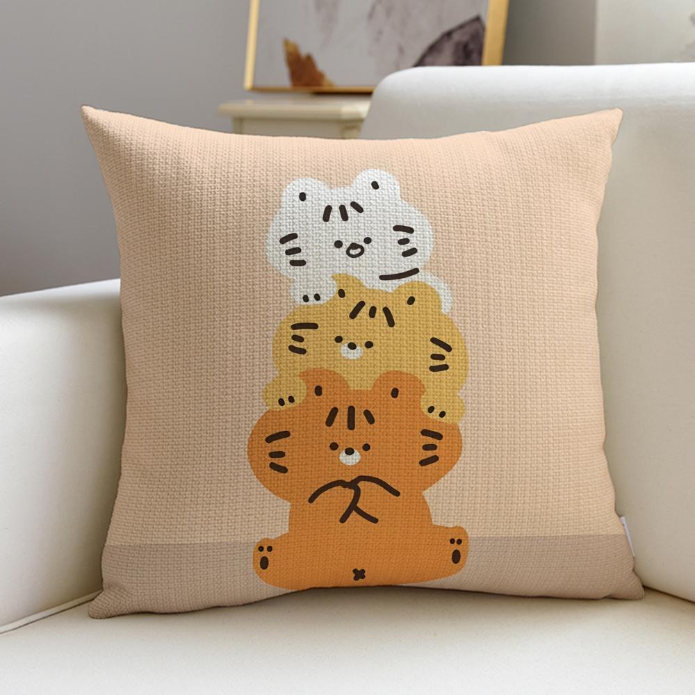Cool MMUZIK TIGERS Cushion Cover Breathable and Skinfriendly Linen Pillowcase Square Removable and Washable Cushion