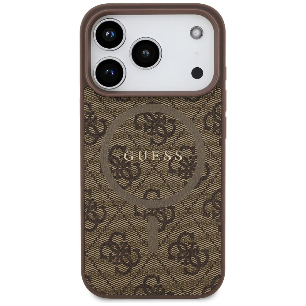 Guess 4G Ring Classic Logo MagSafe Case for iPhone 17 Pro Brown