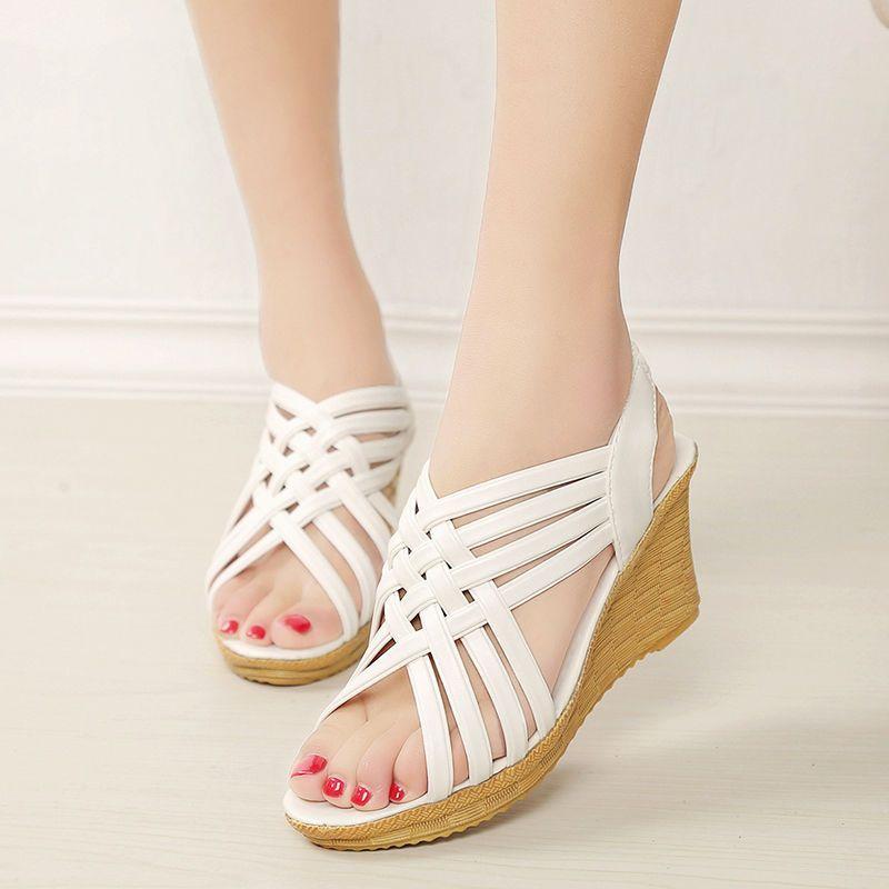 Ladies Shoes Wedges Heel Open Toe Women's Sandals Roman Style Platform The Best Daily Low Price Comfortable and Elegant Comfort