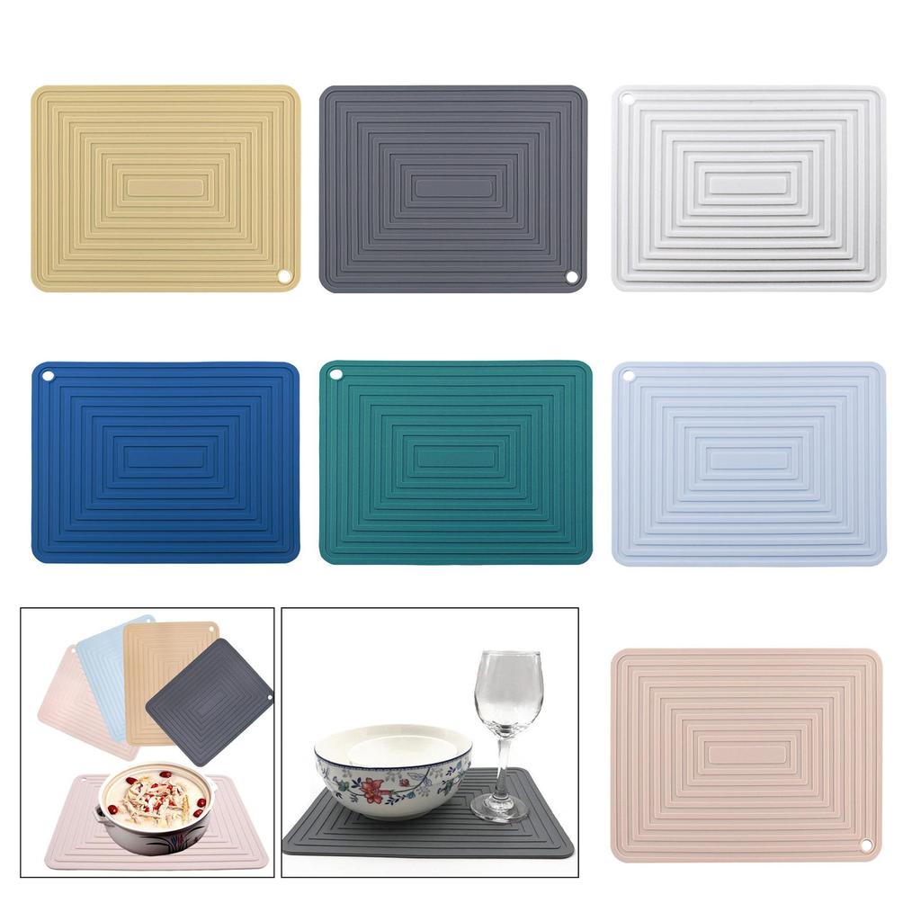 Waterproof Non Slip Drying Pad Hot Pot Holder Heat Resistant Silicone Drain Pad