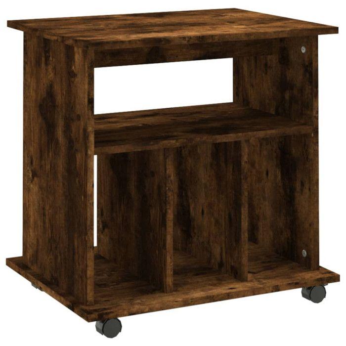VidaXL Armoire roulante Chêne fumé 60x45x60 cm Bois d'ingénierie 826354