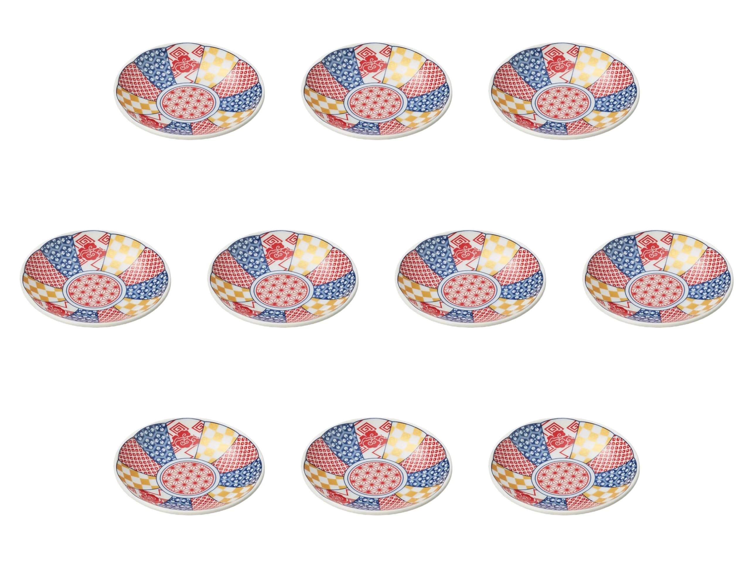 

Set of 10 Irodori Nishiki Plates Small Plates Setomonohonpo 10.5cm [10.5×2cm]
