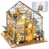 Mini Model House Kit, Greenhouse Building Model, Flower Room, Adult Crafts, Suitable for Thanksgiving, Wedding Lights,
