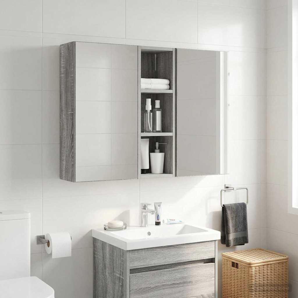 Bathroom Wall Cabinet Grey Sonoma 20 x 16 x 62.5 cm