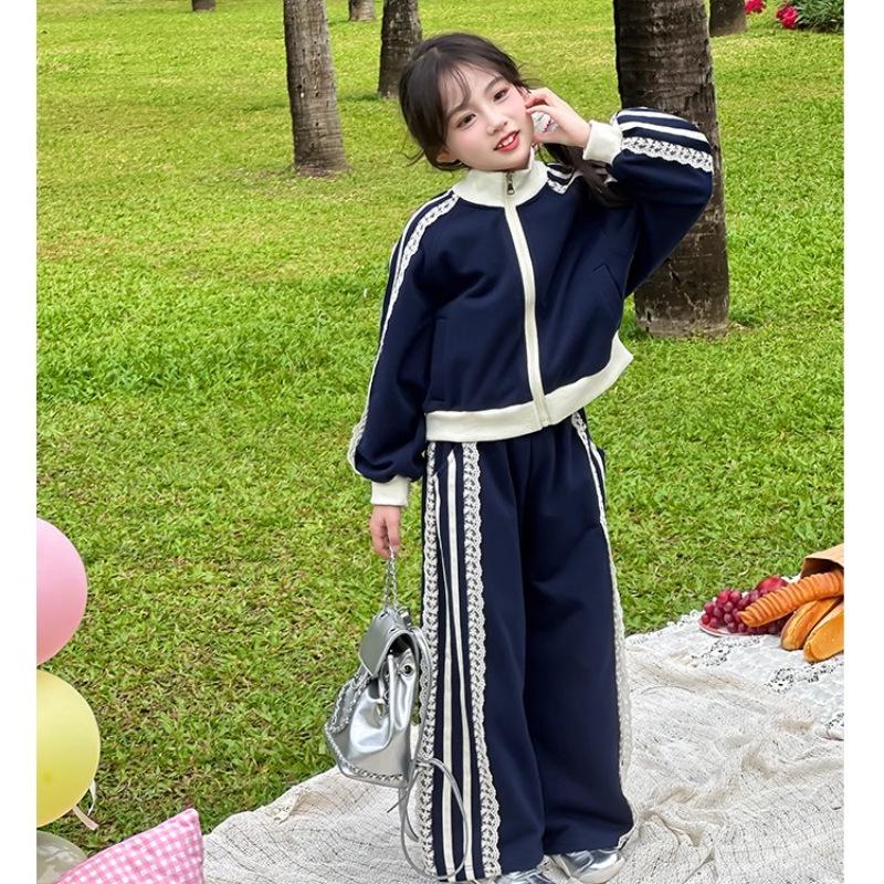 

Комплект осеннего кардигана и брюк широкого кроя для девочек - Милый и очаровательный весенний костюм-двойка 150 cm