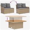 Furniture Set with Cushions 4 pcs Beige and Light Grey PE Rattan