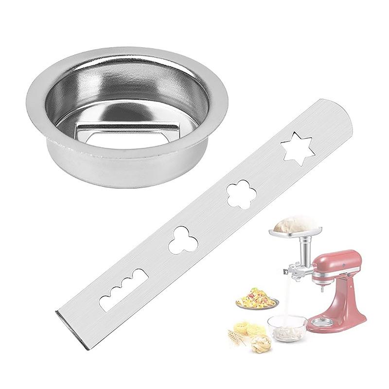 3 Adet Pasta Aparatı Bisküvi Aparatı Paslanmaz Çelik Bağlantı Halkalı Bisküvi Kalıbı 5 Numara Et Kıyma Makinesi İçin