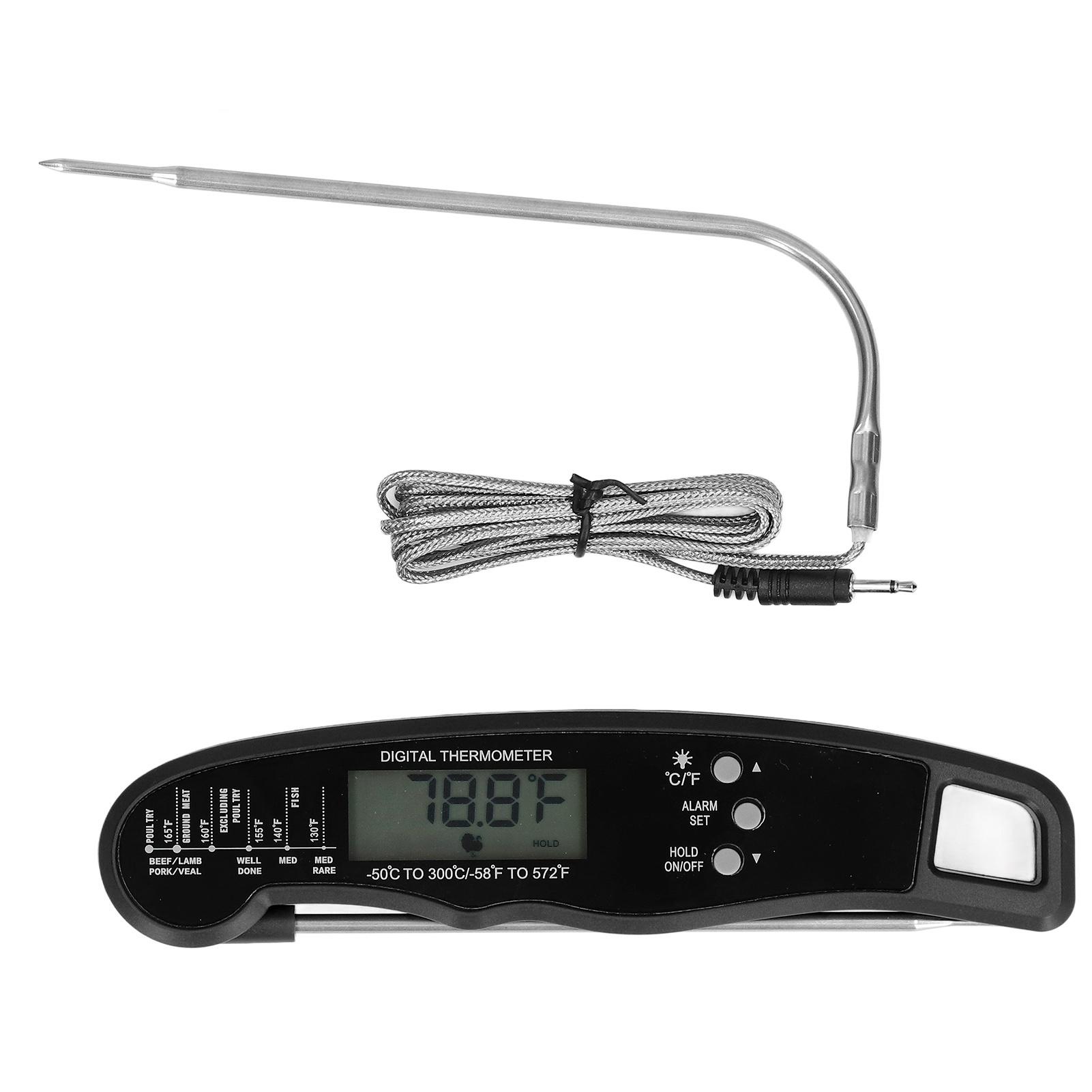Barbecue Thermometer Double Probe Head LCD Display Easy to Store Digital Meat Thermometer for Home BBQ