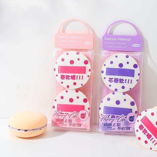 YOUSHA - Набор из 2 шт.: Пуховка в горошек с китайскими иероглифами Set Of 2 - Dotted - Random Color