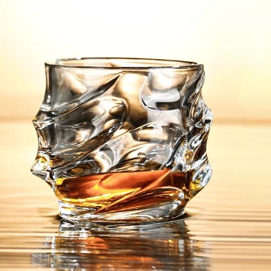 280ml/310ml/320ml Wine Cups Glass Ice Cracked Glasses Iceberg Whiskey Cup Spirits Glass Water Cup Creative Beer Glass Drinkware