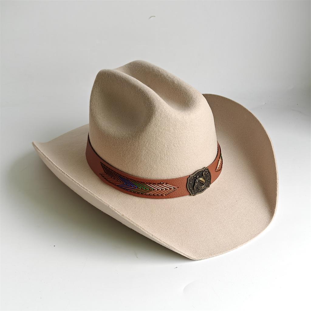 2026 Competitive Western cowboy Hat 100% Wool Fedora Hat for Women Men Riding Hat Panama Big Brim Cowgirl Hat sombrero vaquero