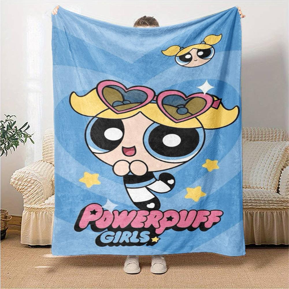 Powerpuff Girls Adventure Flannel Blanket Super Soft Warm Cozy Blanket For Sofa Bed Office Travel Allseason Home Decor Gift