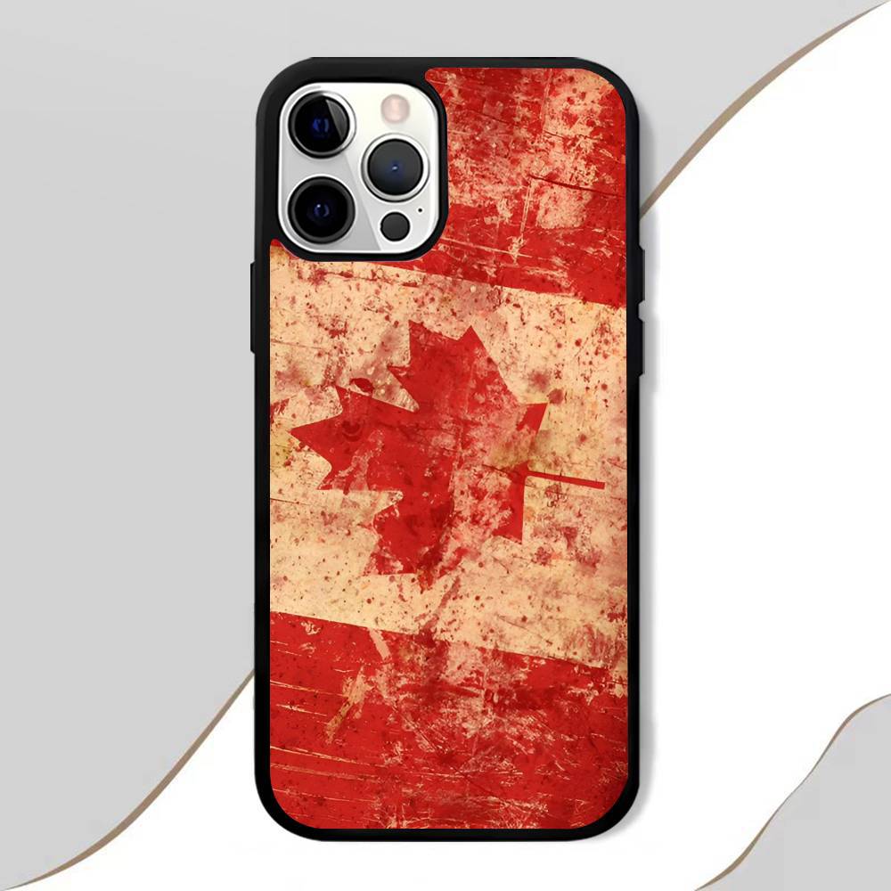 Canada Flag Phone Case Mobile Suitable For Apple 16 PRO MAX 15 14 13 12 MINI 11 Patch Black Hard Shell