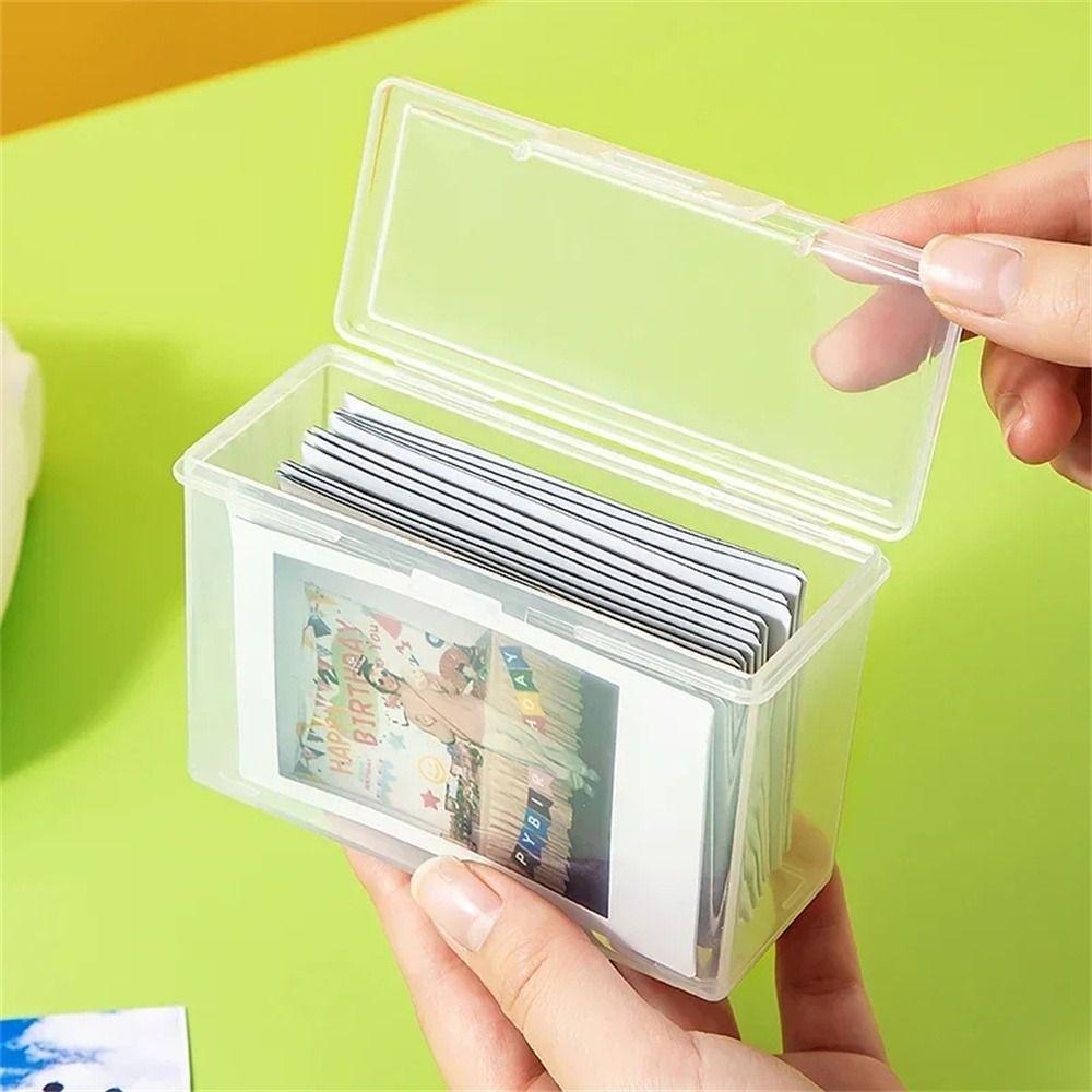 Clear Container Idol Photo Storage Box Transparent Card Collection Organizer  Photocards Case