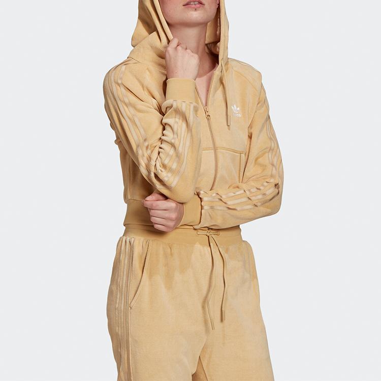adidas Originals Cropped Coats Women's Beige Hooded Moderate H18826