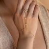 Gold/Silver Finger Bracelets Shiny Rhinestones Delicate Thin Chain Ring Bracelets Handmade Multilayer Vintage