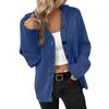 Women's New Autumn-Winter V-Neck Solid-Color Single- Knit Sweater Hooded Cardigan