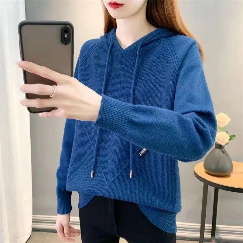 Pullover Women Hooded Sweater Women Clothing 2022 Spring and Autumn New Loose Sweater Women Knitted Bottoming Sweater Women