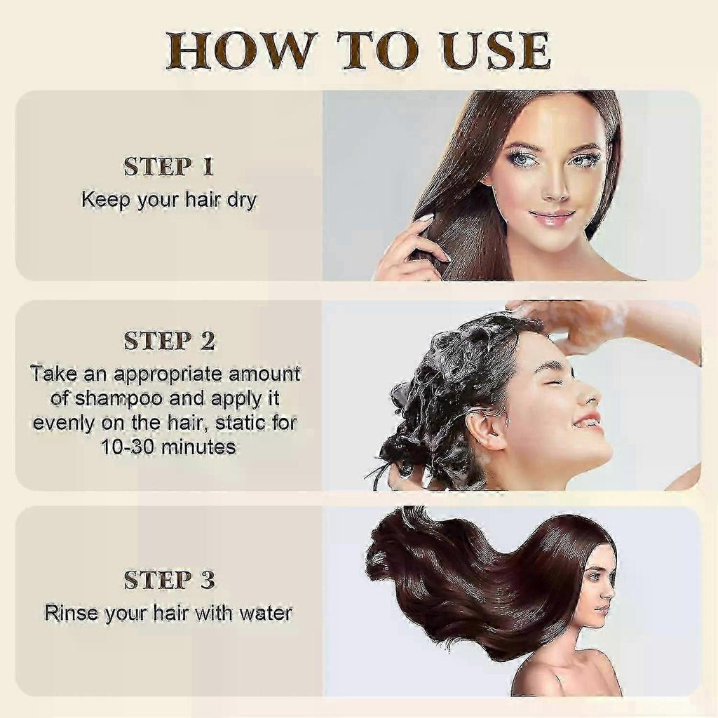 Natural Hair Color Shampoo, Hair Dye Shampoo Instant 3 in 1, Hair Dye Shampoo, Hair Instant Dye Shampoo for Men & Women