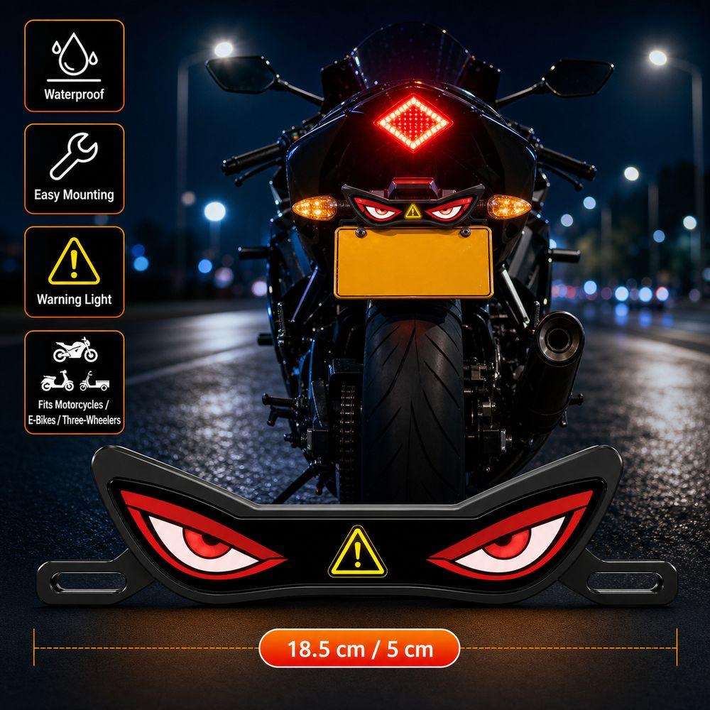 Strobe Mode LED License Plate Light Waterproof Rear Warning Lamp E-Bike Accessories