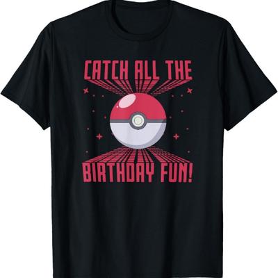 Pokémon Geburtstag Alles einfangen Der ganze Geburtstagsspaß Rotes Logo T-Shirt