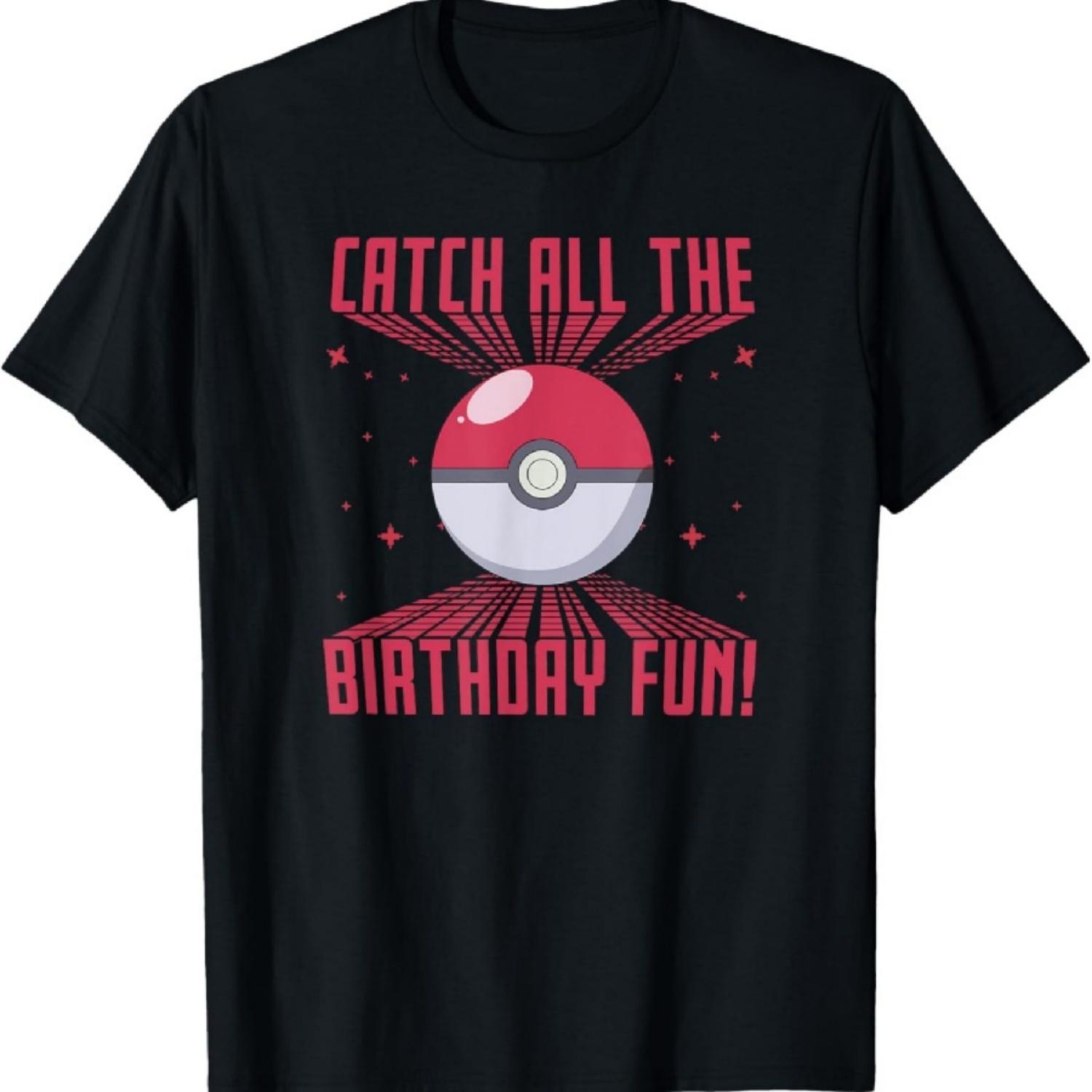 

Футболка с красным логотипом Pokémon Birthday Catch All The Birthday Fun XXXXXL чёрный