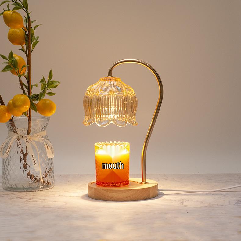 Luxury Glass Aroma Wax Melt Lamp - Fragrance Candle Light for Bedroom, Bedside Table, or Desk. Ideal Decorative Gift.