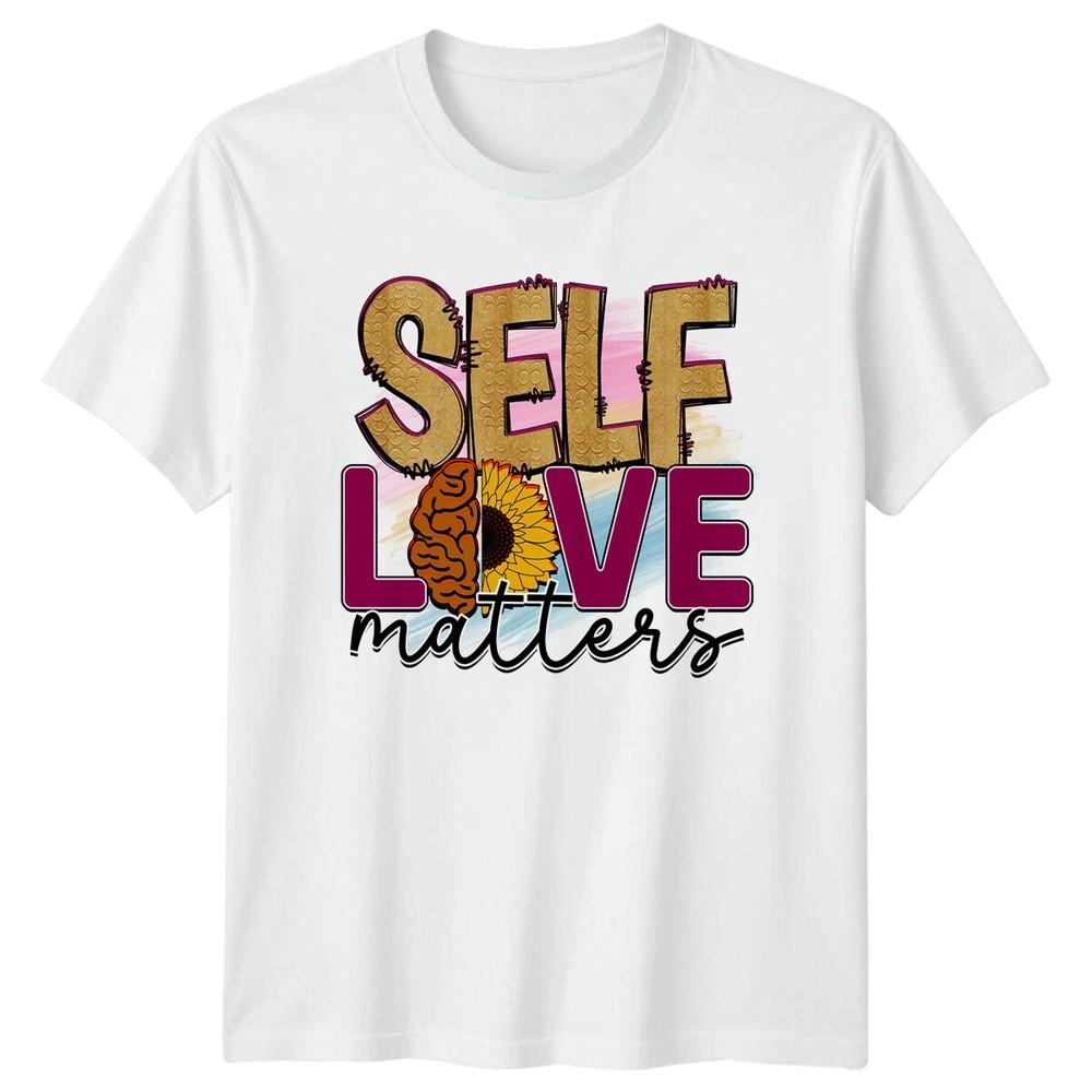 Self Love Matters Brain Sunflower Graphic Unisextal Health TShirt S
