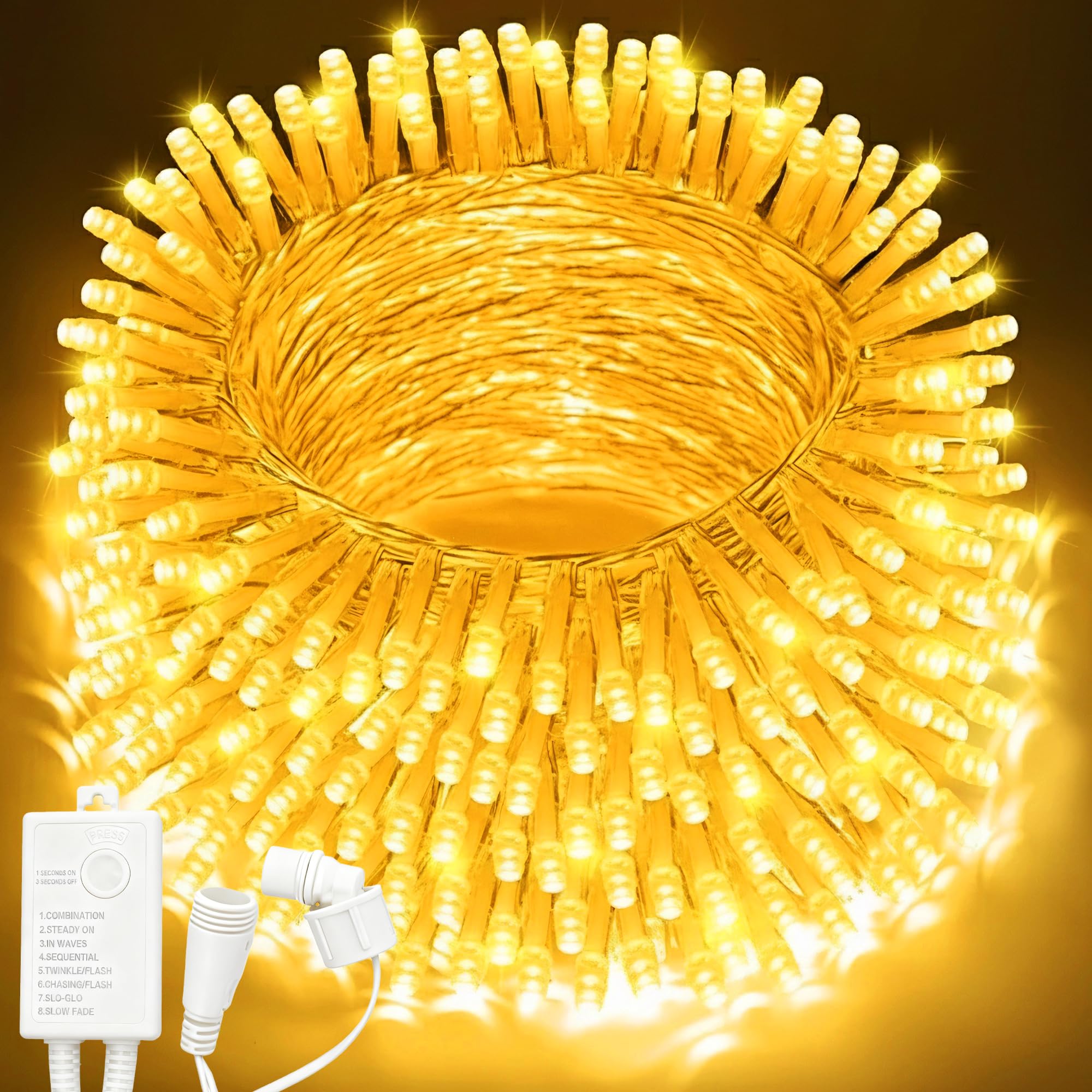 

100-Light, 10m LED String Lights, Christmas Lights, Decorative Lights, Sign Lights, Garden Lights, with Controller, Rainproof, Connectable, High