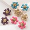 New Fashion Pure-color Droplet-shaped Flower Earrings, Elegant and Sweet Ear Ornaments