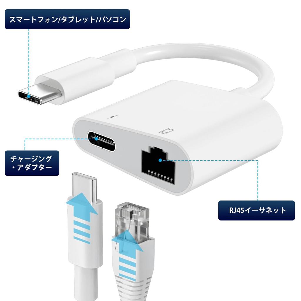 GIRXX USB C Ethernet-adapter USB Typ C till RJ45 Ethernet LAN-nätverk Kompatibel med iPhone 15 MacBook iPad XPS och mer [MFi-certifierad] 2-i-1