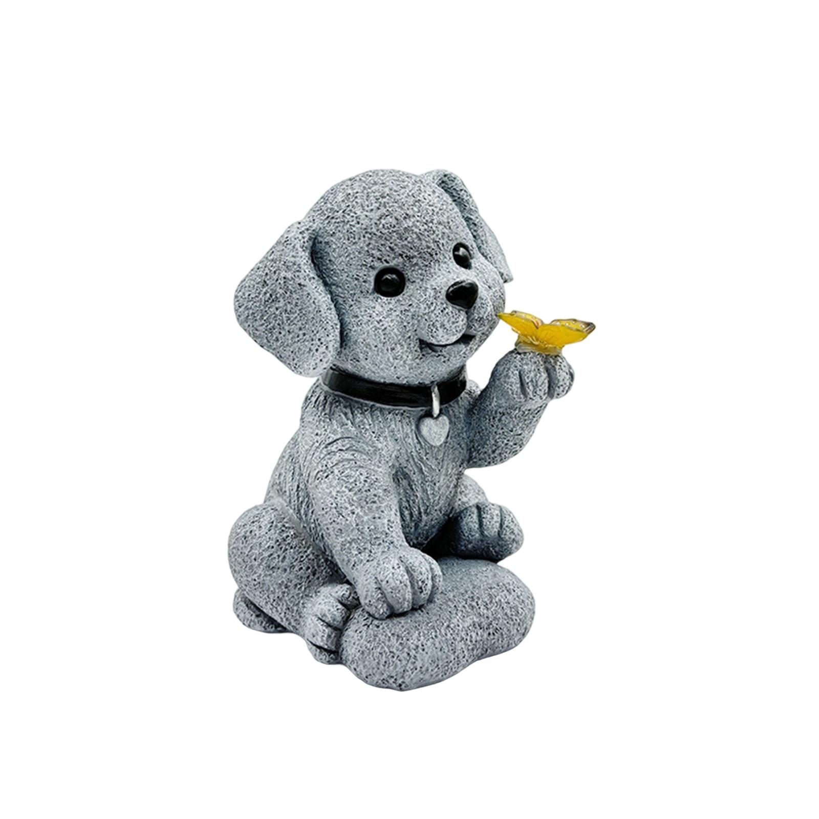 

Садовые фигурки животных на солнечной батарее, креативные украшения для двора, балкона, сада, щенок, смола, декоративная садовая статуэтка One Size