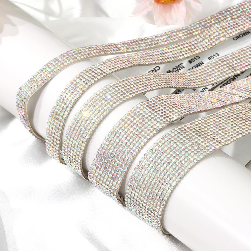 1 Yard Self Adhesive AB Crystal Rhinestone Sticker Diamond Ribbon DIY Sticker Colorful Rhinestone Sticker Roll Handmade Crafts