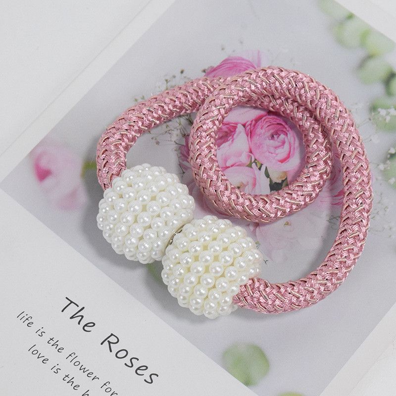 Magnetic Curtain Tiebacks Braided Ball Buckle Punch Free Drapery Clips Holdback