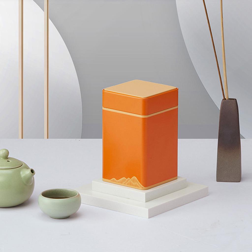 Square Metal Tins with Lids Empty Tins Box Containers Decorative Short/Tall Tins Gift Candy Loose Tea Storage Organizers