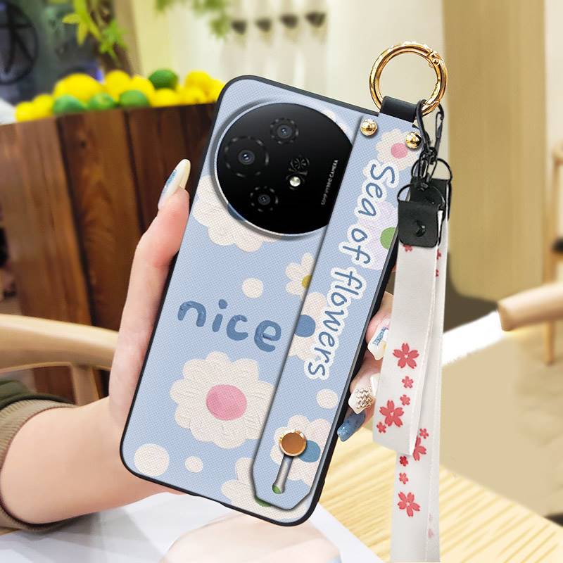 Fashion Design Protective Phone Case For TCL 50 Nxtpaper 5G/50Pro Nxtpaper 5G Wristband Kickstand Dirt-resistant Flower