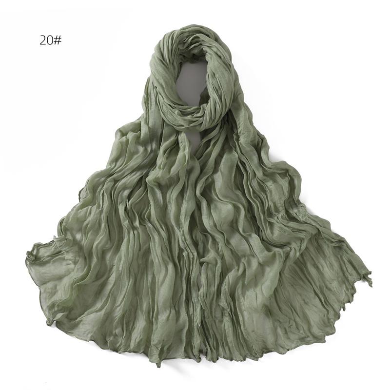 85 * 180cm Wrinkled Cotton And Line Designer Scarf Head Hijab Wrap Women Shawls Femme Lady Headband Muslim Hijabs Ramadan