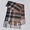 New Autumn and Winter Circle Yarn Thickened Plaid Scarf Men's and Women's Fashion Warm Fringed Long Couple Scarf