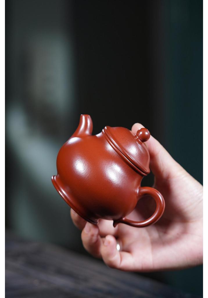 Yixing Zisha Teapot: Handmade Da Hong Pao High Handle Tea Set by Famous Artist