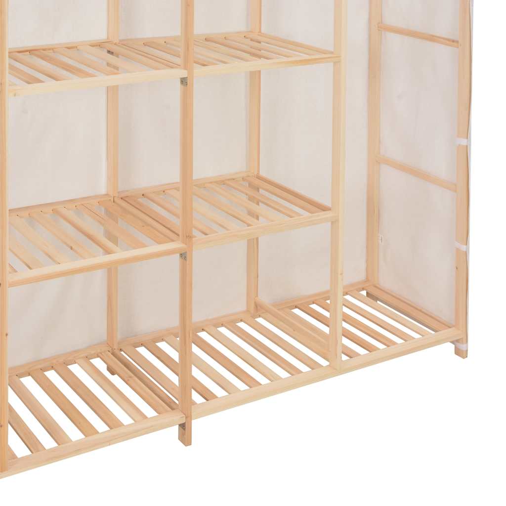 Wardrobe White 173 x 40 x 170 cm Fabric